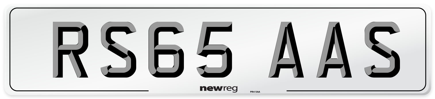 RS65 AAS Number Plate from New Reg